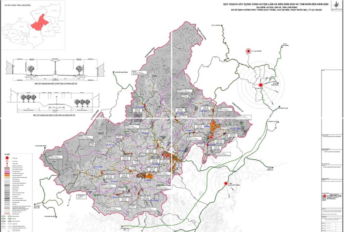 Bản đồ định hướng phát triển không gian vùng huyện Lâm Hà