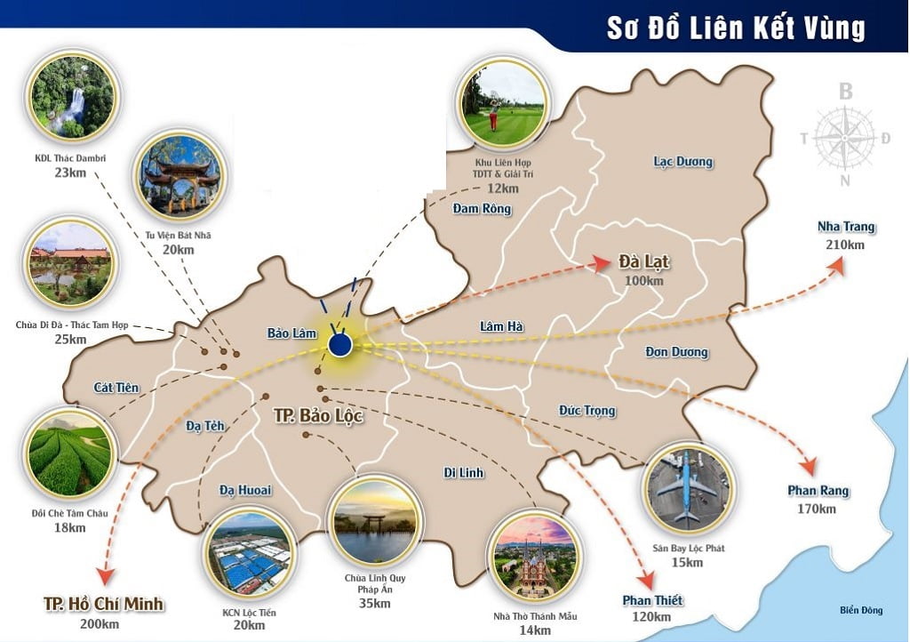 Vị trí Thành phố Bảo Lộc 