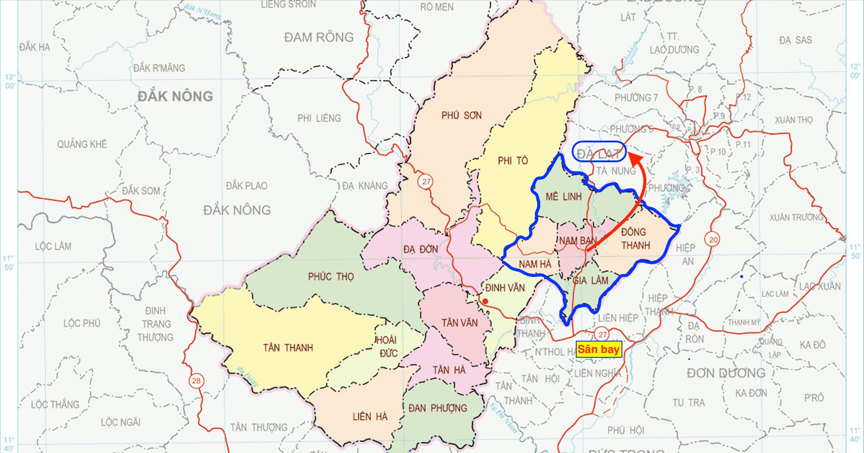 Bản đồ vị trí Thị trấn Đinh Văn