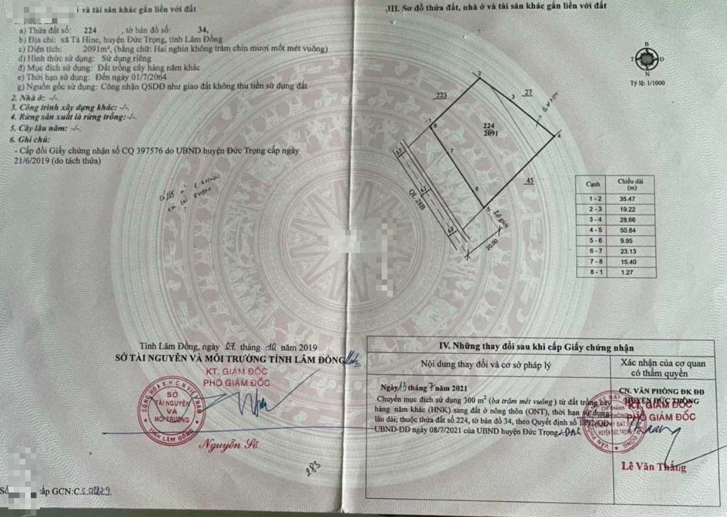 can ban 2 lo dat mat tien quoc lo 28b  dc  xa ta hine huyen duc trong tinh lam dong