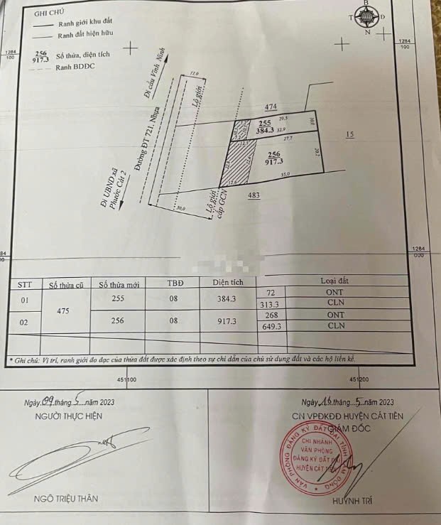 chinh chu ban dat mat tien dh721 tai xa phuoc cat huyen da huoai tinh lam dong